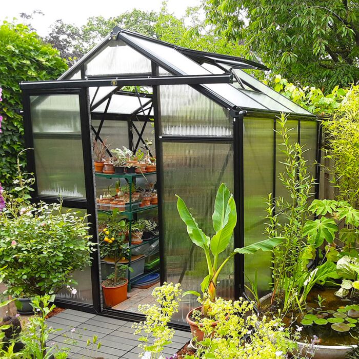 Gardenmeister Prestige 100 serre de jardin polycarbonate 8mm noir GM501100