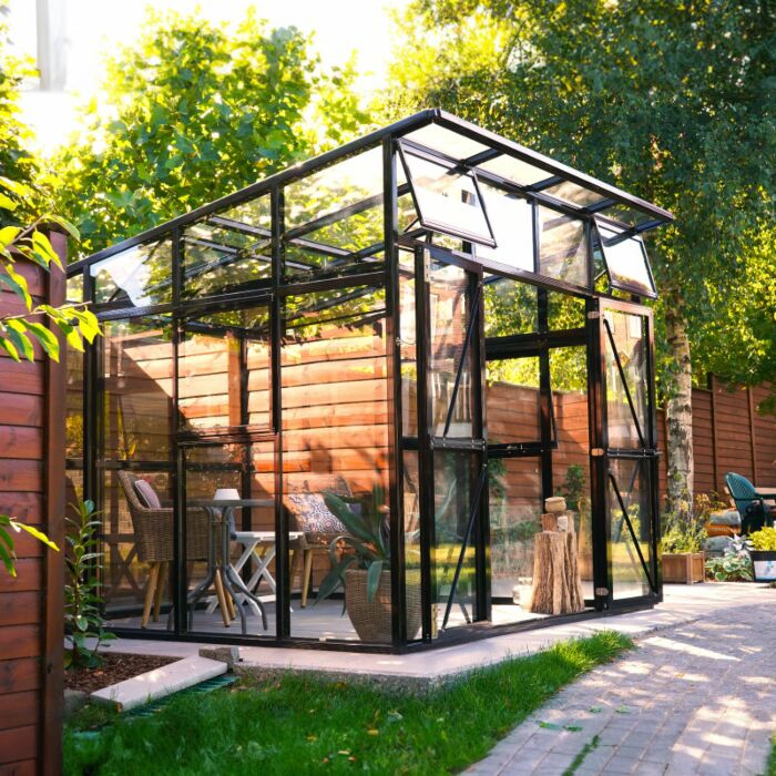 Gardenmeister Victoria 100 Chambre de jardin verre de sécurité 4mm noir GM806300