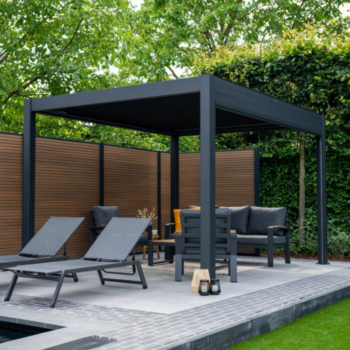 Pratt & Söhne Rivièra aluminium pergola avec lamelles 4 x 3 m électrique PS5429101