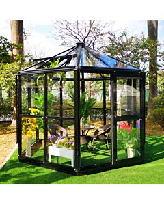 Gardenmeister Green Diamond 100 chambre de jardin verre de sécurité 4mm noir GM805100