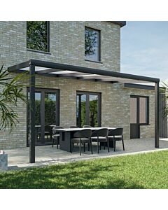 Pratt & Söhne toit de terrasse polycarbonate opale 16 mm 2 montants 5 x 2,5 m PSO502522