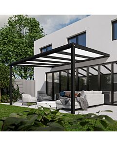 Pratt & Söhne toit de terrasse polycarbonate opale 16 mm 2 montants 5 x 3,5 m PSO503522