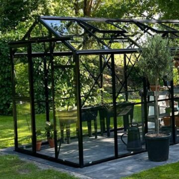 Gardenmeister Prestige 800 serre de jardin verre de sécurité 4mm noir GM508101