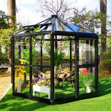 Gardenmeister Green Diamond 100 chambre de jardin verre de sécurité 4mm noir