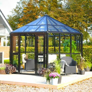 Gardenmeister Green Diamond 200 chambre de jardin verre de sécurité 4mm noir