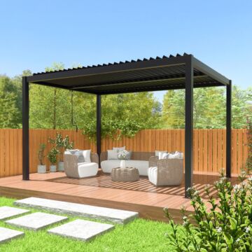 Jimmy at Work Budget aluminium pergola avec lamelles 4 x 3 m manuel anthracite JAW3485535