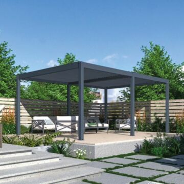 Pratt & Söhne Rivièra aluminium pergola avec lamelles 5.7 x 4 m électrique