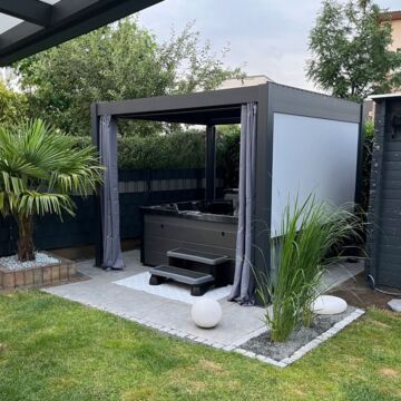 Pratt & Söhne Rivièra aluminium pergola avec lamelles 3 x 3 m électrique