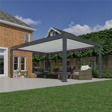 Pratt & Söhne California aluminium pergola avec lamelles blanches 6 x 4 m électrique PS6342250