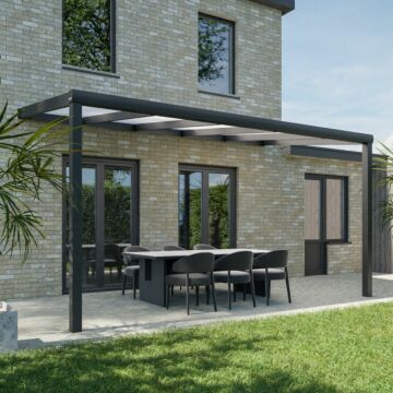 Pratt & Söhne toit de terrasse polycarbonate opale 16 mm 2 montants 5 x 2,5 m