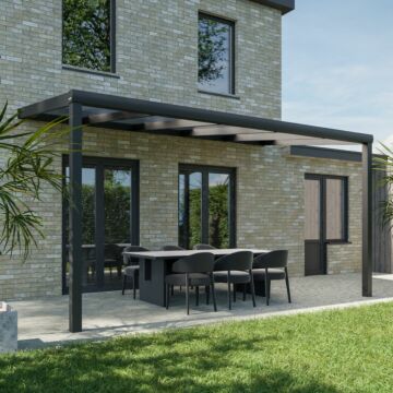 Pratt & Söhne toit de terrasse polycarbonate clair 16 mm 2 montants 5 x 2,5 m