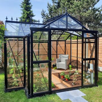 Gardenmeister Orangerie 100 chambre de jardin verre de sécurité 4mm noir